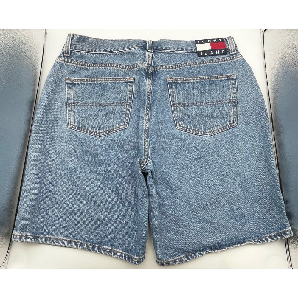 Tommy Hilfiger Jeans Mens Vintage Denim Shorts Size 36 Blue Y2K M-8550 Logo - Picture 12 of 13